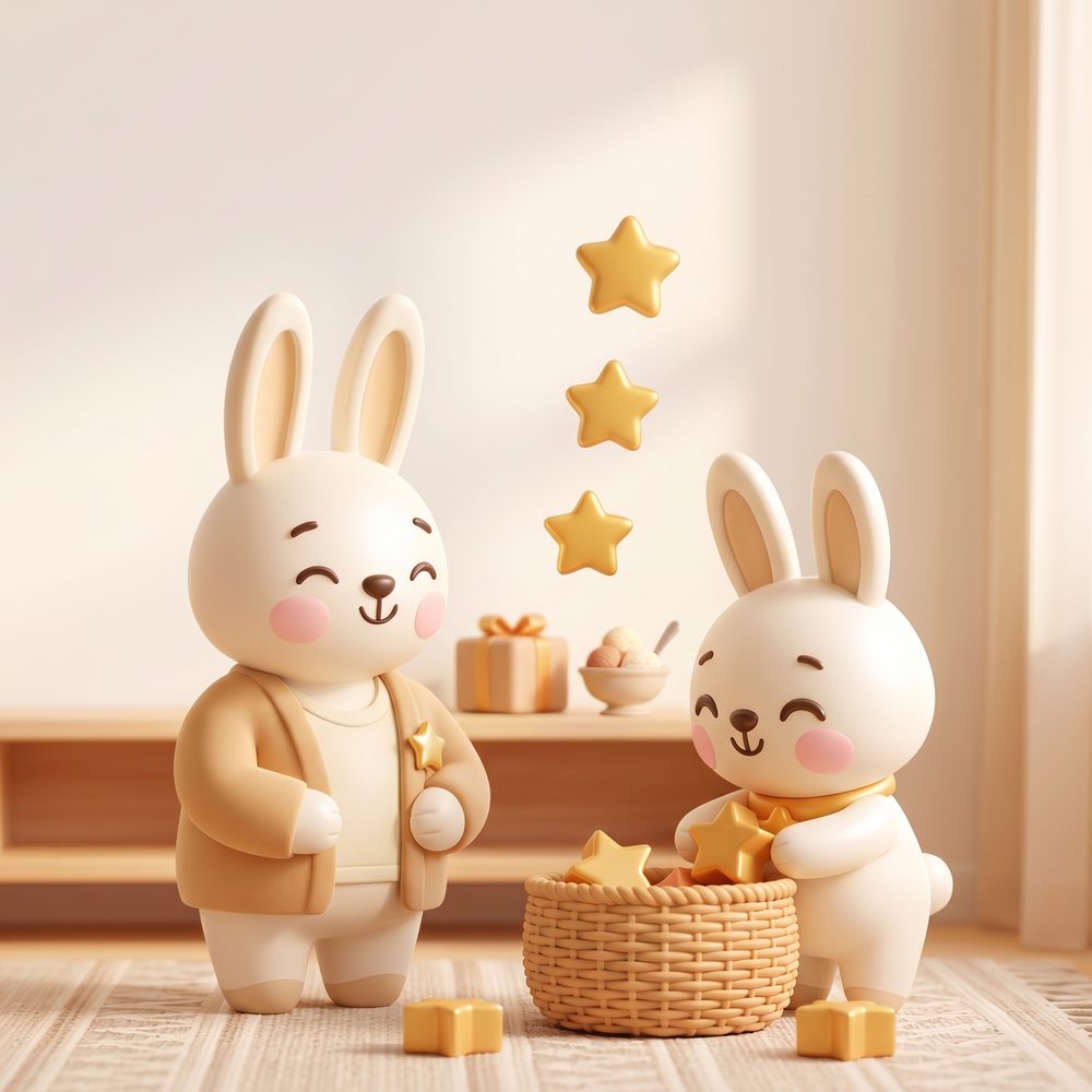Un niño completa una tarea y gana estrellas de recompensa